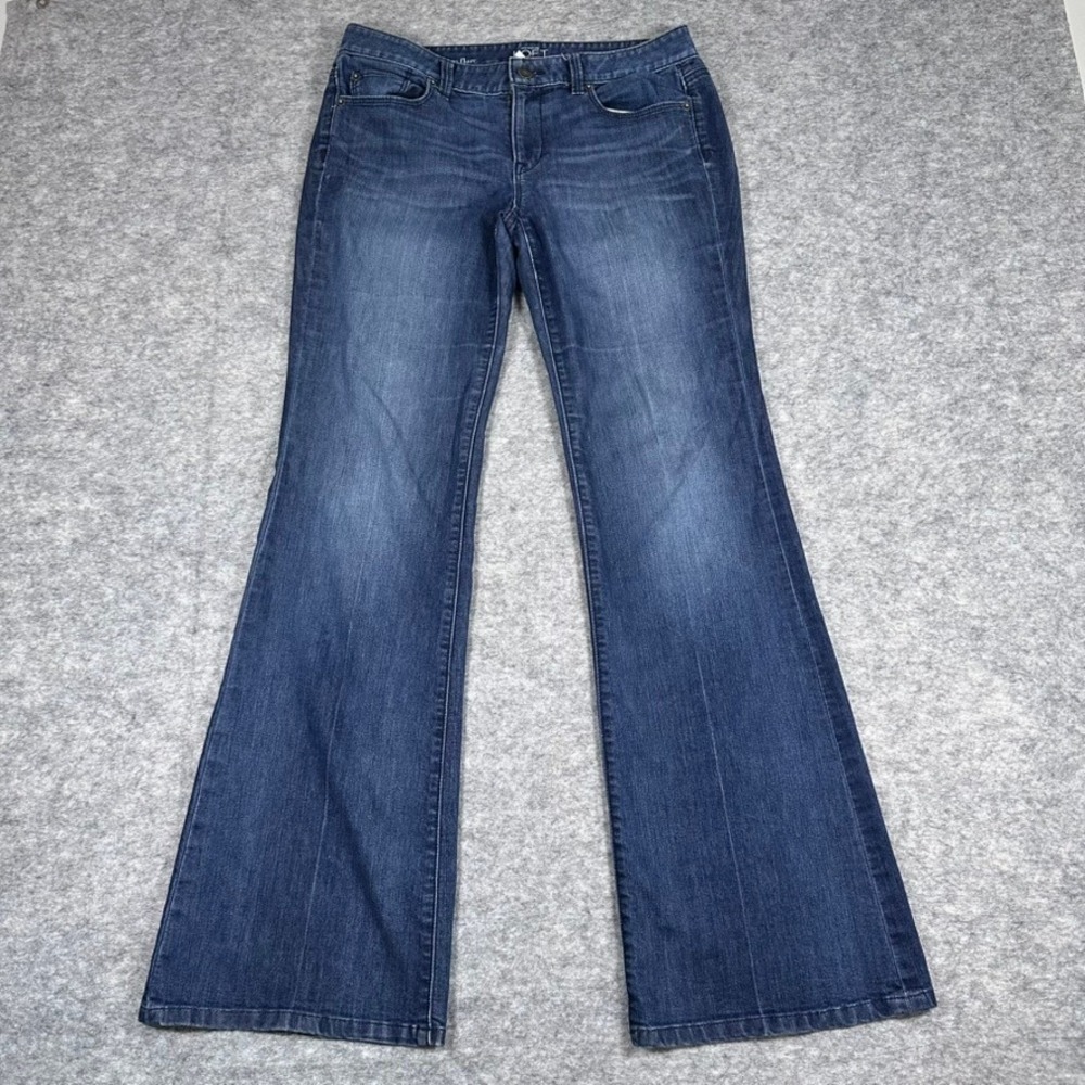 Ann Taylor LOFT Modern Flare Jeans Blue Dark Wash Denim Womens 6